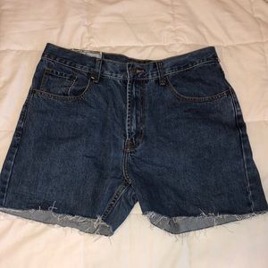 frayed denim shorts